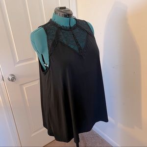 High neck lace swing tank